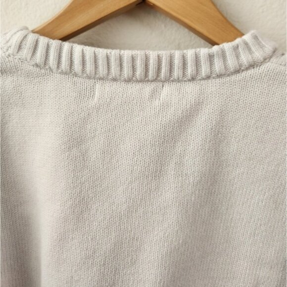 Vintage Nautica Men's Classic Cable Knit Sweater White Ivory Extra Large XL‎ - Picture 7 of 9